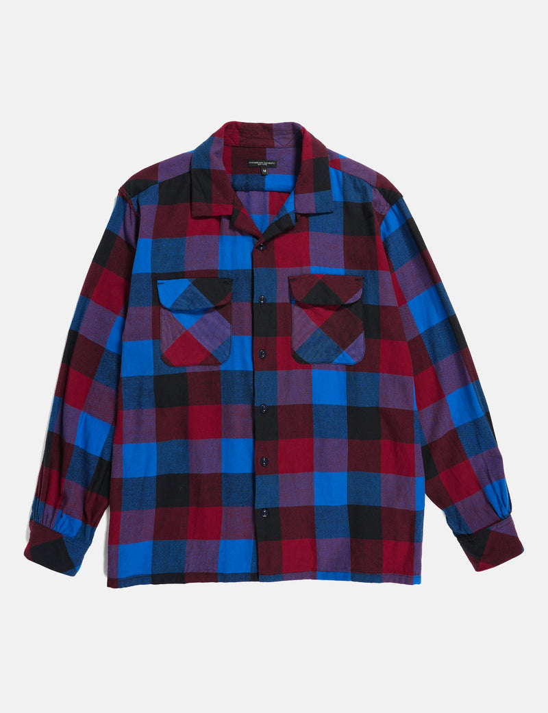 Engineered Garments Classic Shirt (Block Check) - Blue/Red