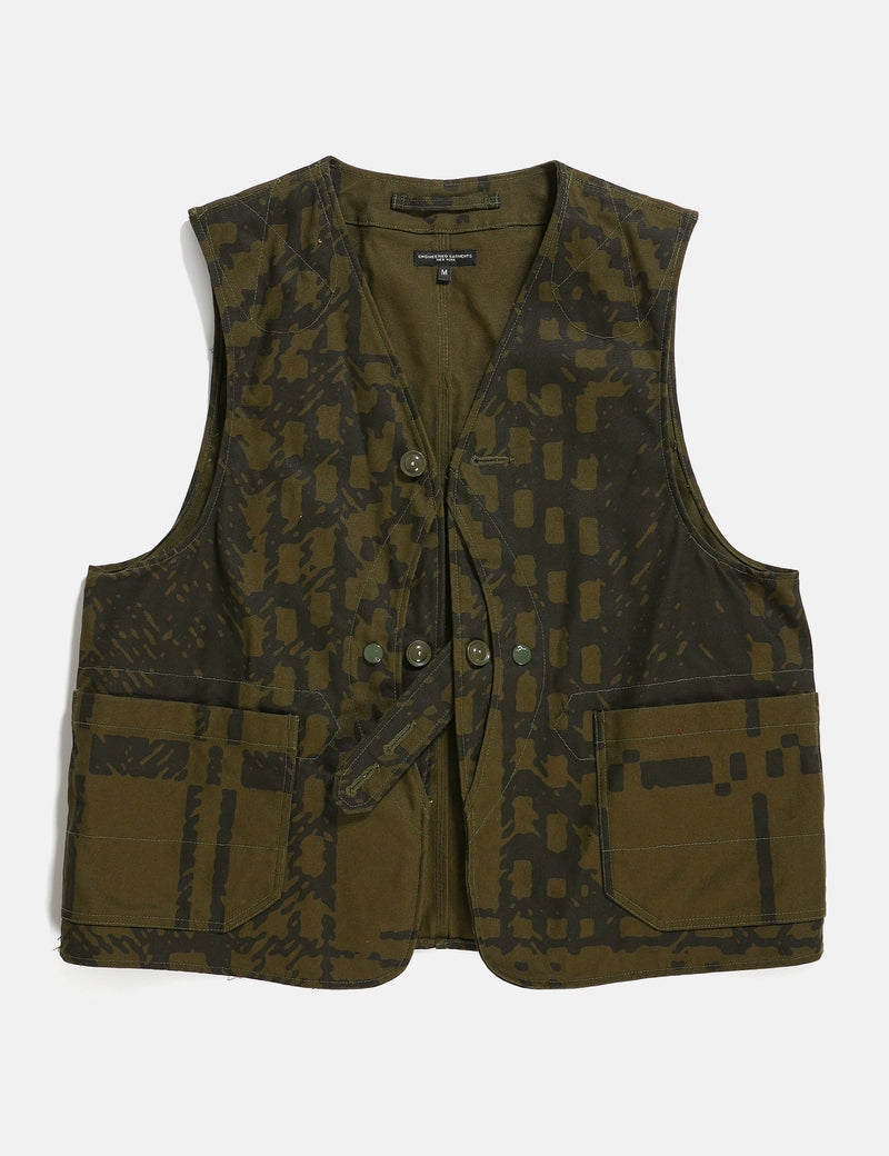 Engineered Garments Upland Vest (Plaid) - Olive Green | Article