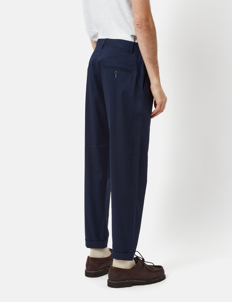 Universal Works RB Chino Trousers (Loose/Tapered) - Navy Blue