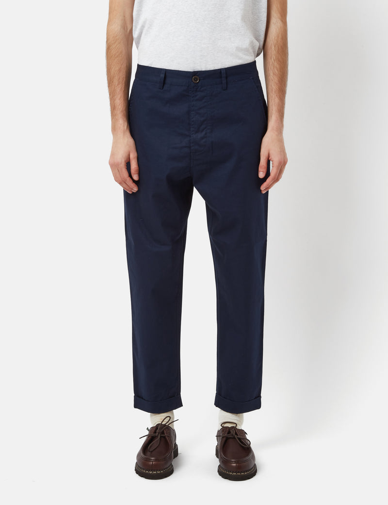 Universal Works RB Chino Trousers (Loose/Tapered) - Navy Blue