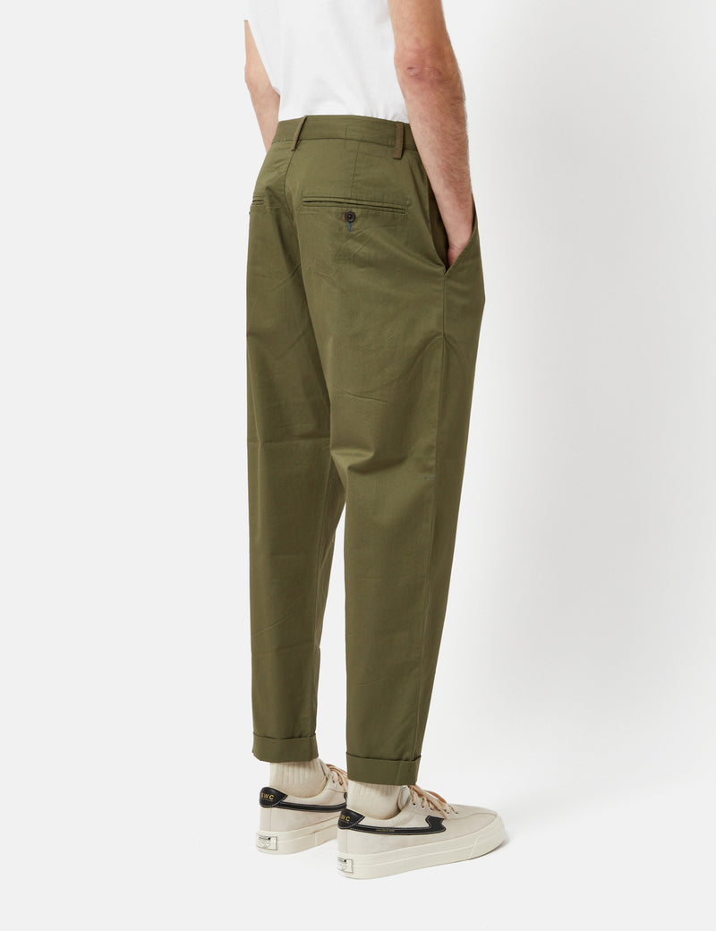 Universal Works RB Chino Trousers (Loose/Tapered) - Olive Green