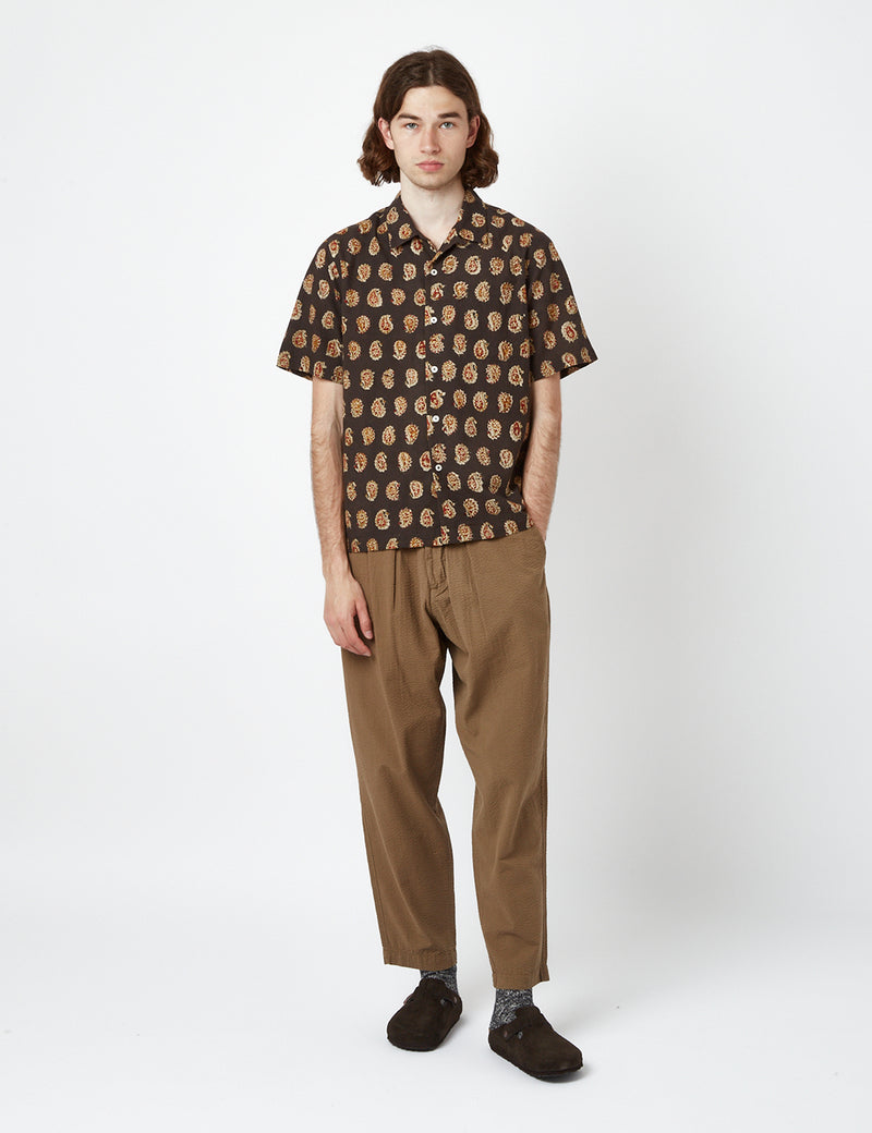 Universal Works Road Shirt (Kalamkari Print) - Brown