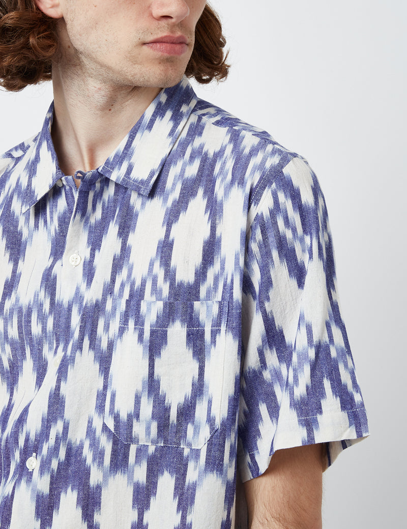 Universal Works Road Shirt (Organic) - Summer Ikat Ecru