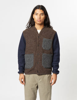 Universal Works Mixed Cardigan - Brown