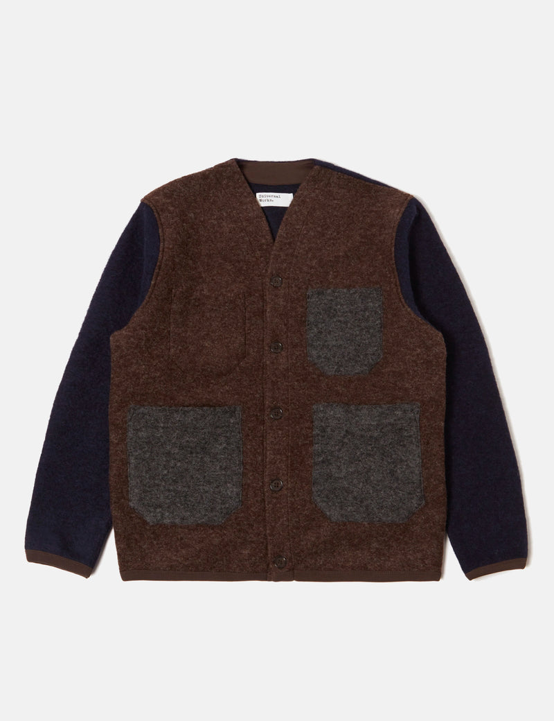 Universal Works Mixed Cardigan - Brown