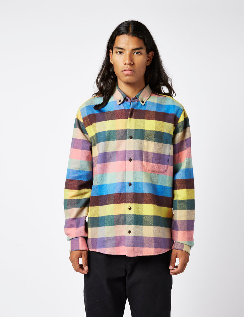 YMC Dean Shirt - Multi Blue/Yellow