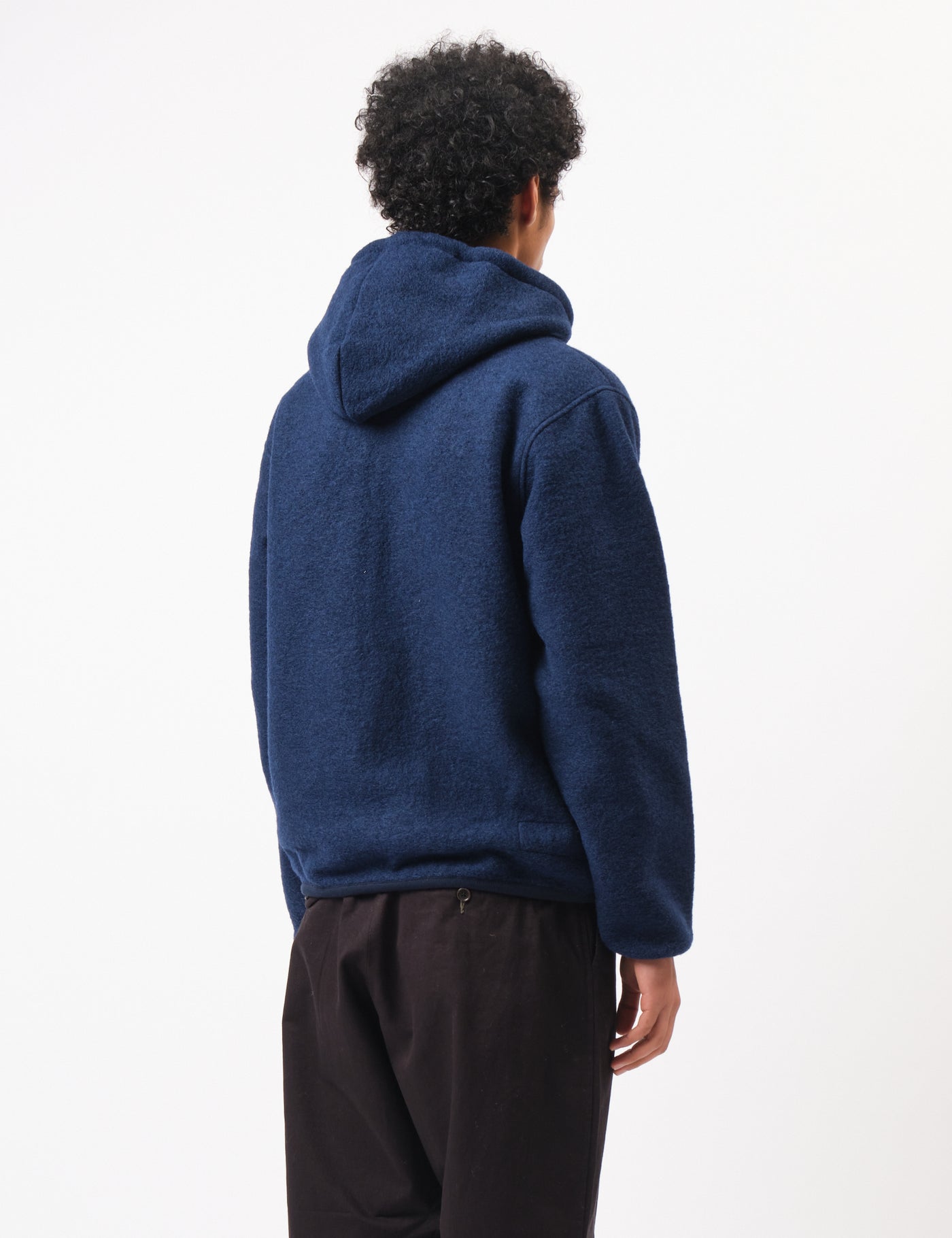 Universal Works Travel Wool Fleece Hoodie - Indigo Blue | Article.