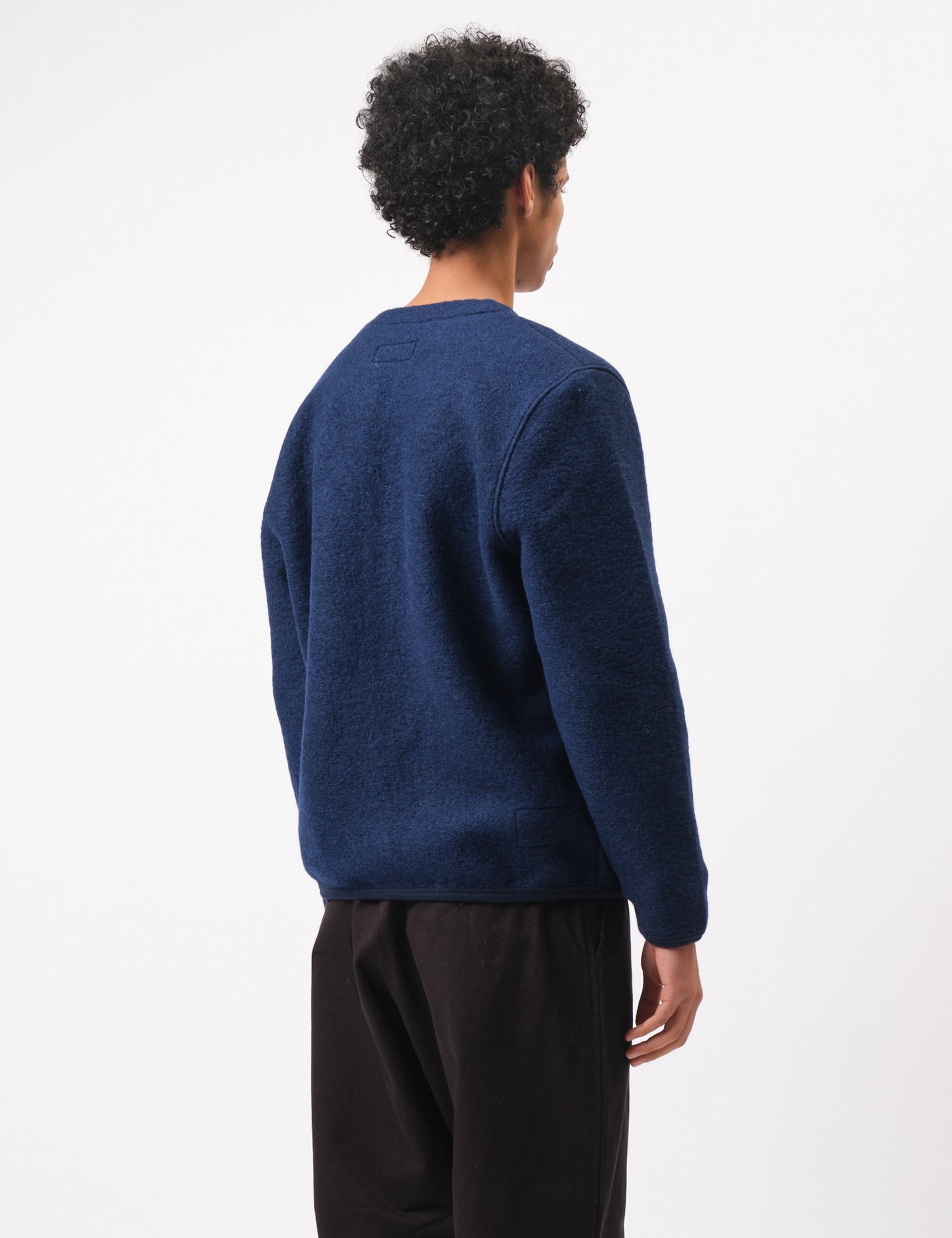 Universal Works Wool Fleece Cardigan - Indigo Blue | Article.