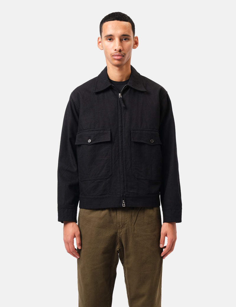 Universal Works S130 Jacket (Organic Canvas) - Black