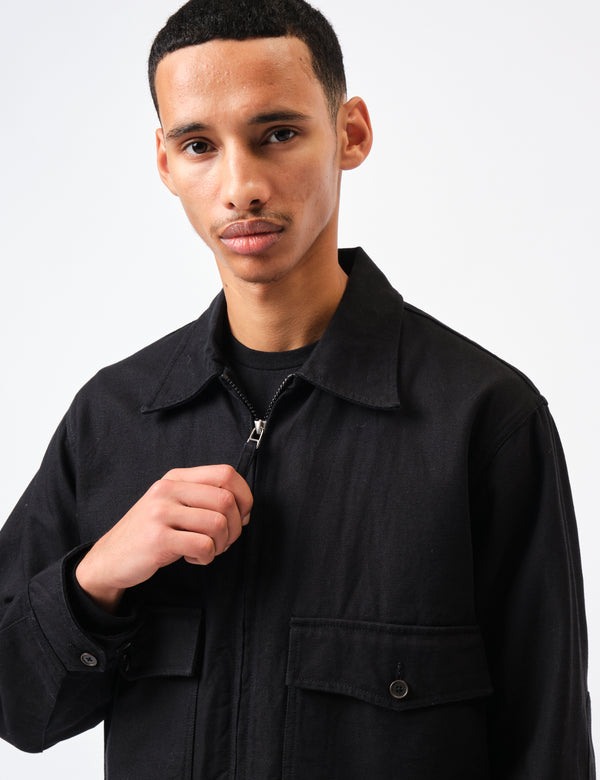 Universal Works S130 Jacket (Organic Canvas) - Black