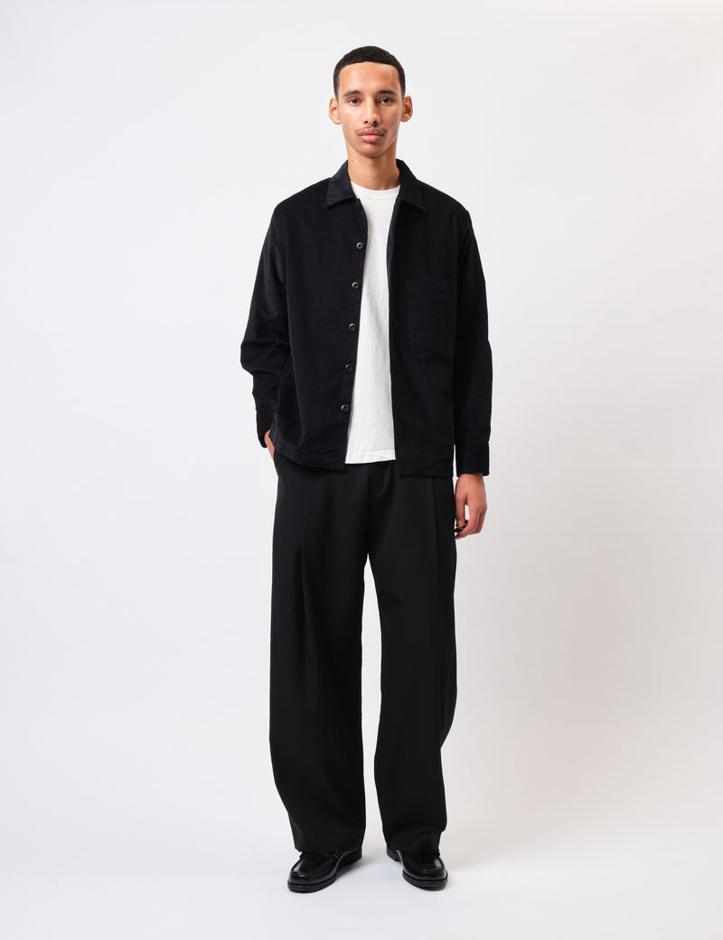 Universal Works Fatigue Shirt (Fine Cord) - Black