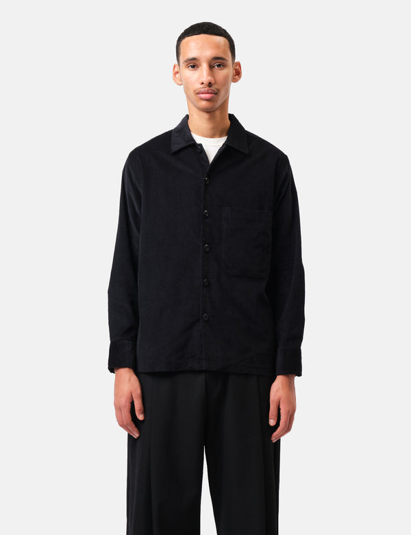 Universal Works Fatigue Shirt (Fine Cord) - Black