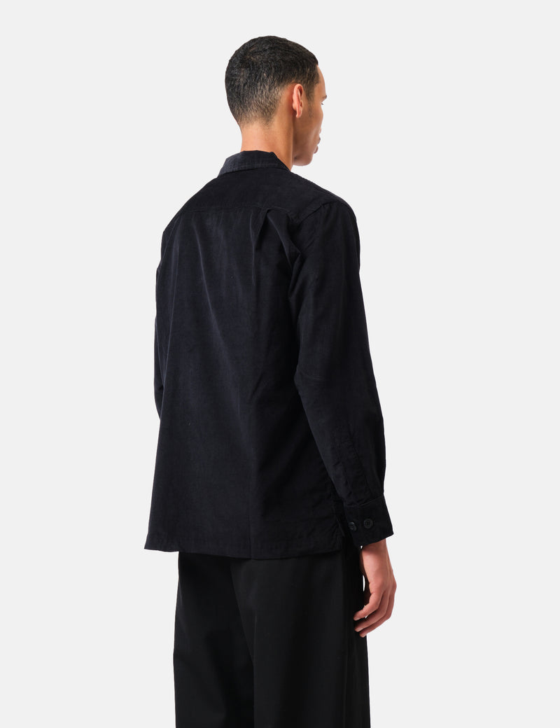 Universal Works Fatigue Shirt (Fine Cord) - Black