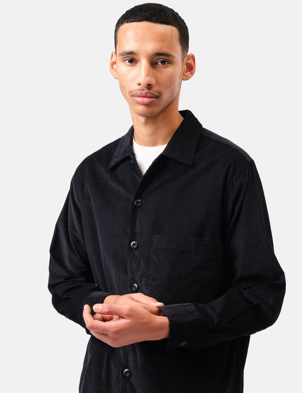 Universal Works Fatigue Shirt (Fine Cord) - Black