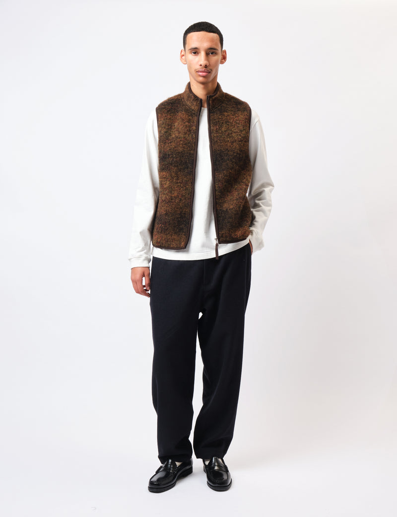 Universal Works Climbing Gilet (Alps Fleece) - Brown