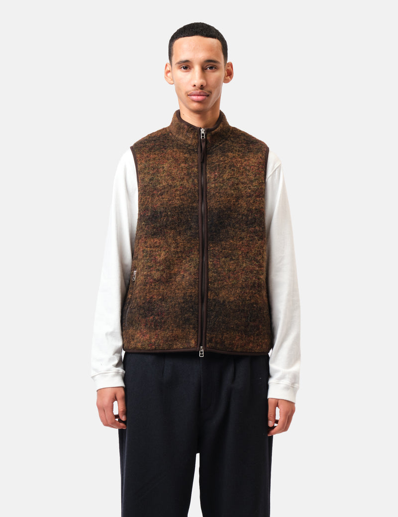 Universal Works Climbing Gilet (Alps Fleece) - Brown