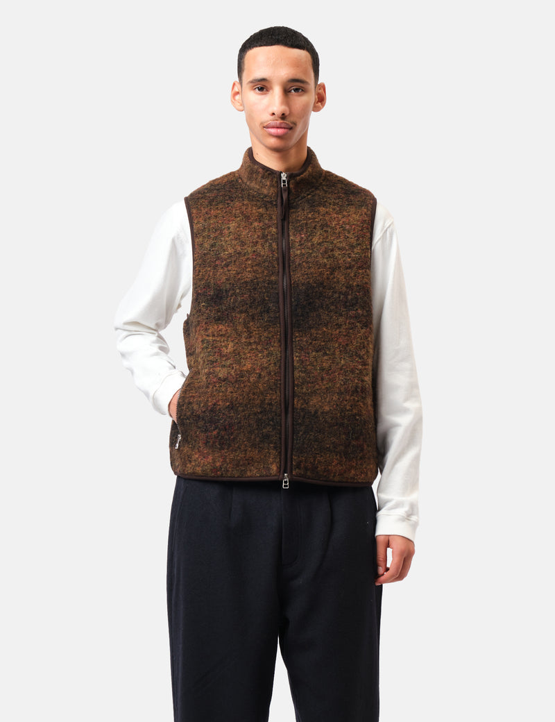 Universal Works Climbing Gilet (Alps Fleece) - Brown