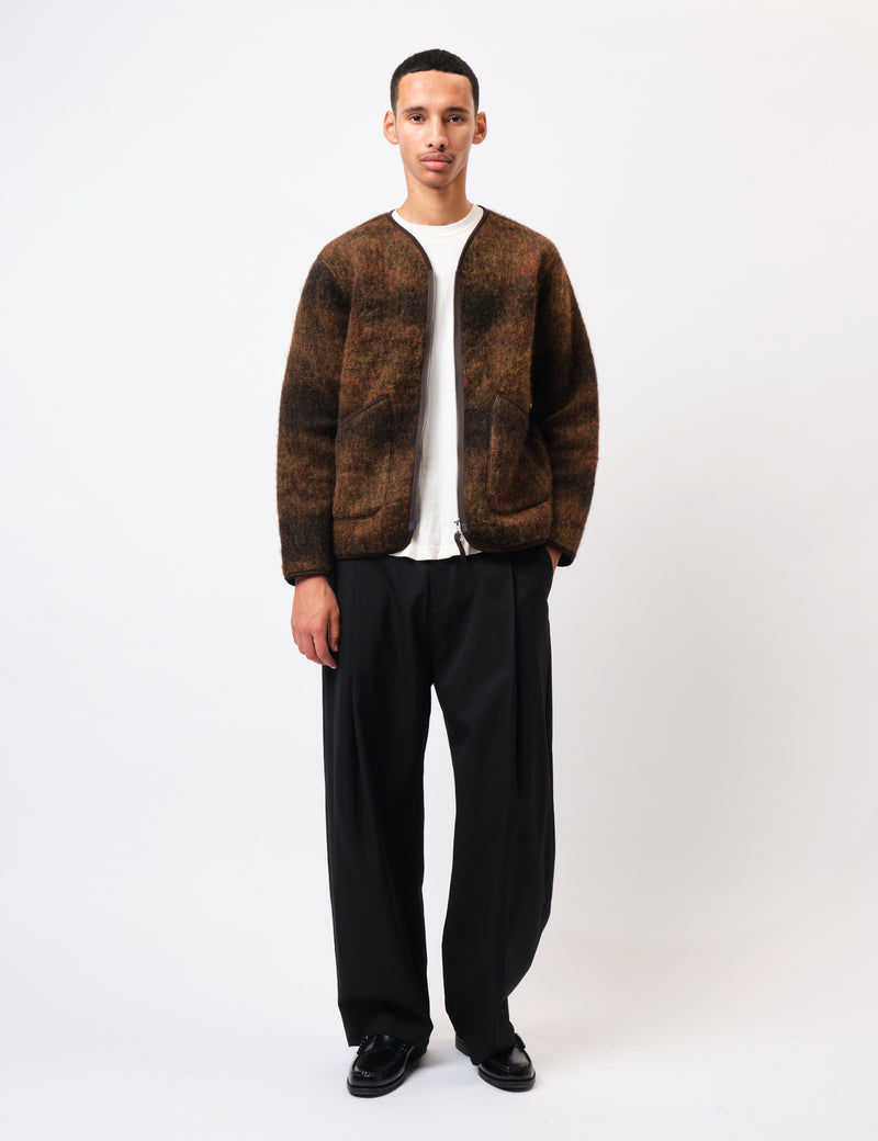 Universal Works Zip Liner Jacket (Alps Fleece) - Brown