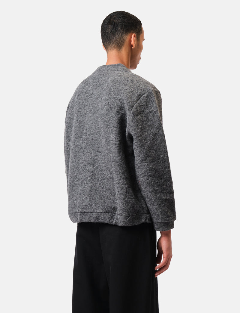 Universal Works Advance Cardigan (Wool Fleece) - Grey Marl