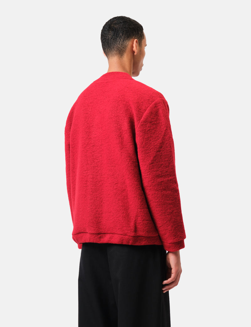 Universal Works Advance Cardigan (Wool Fleece) - Red
