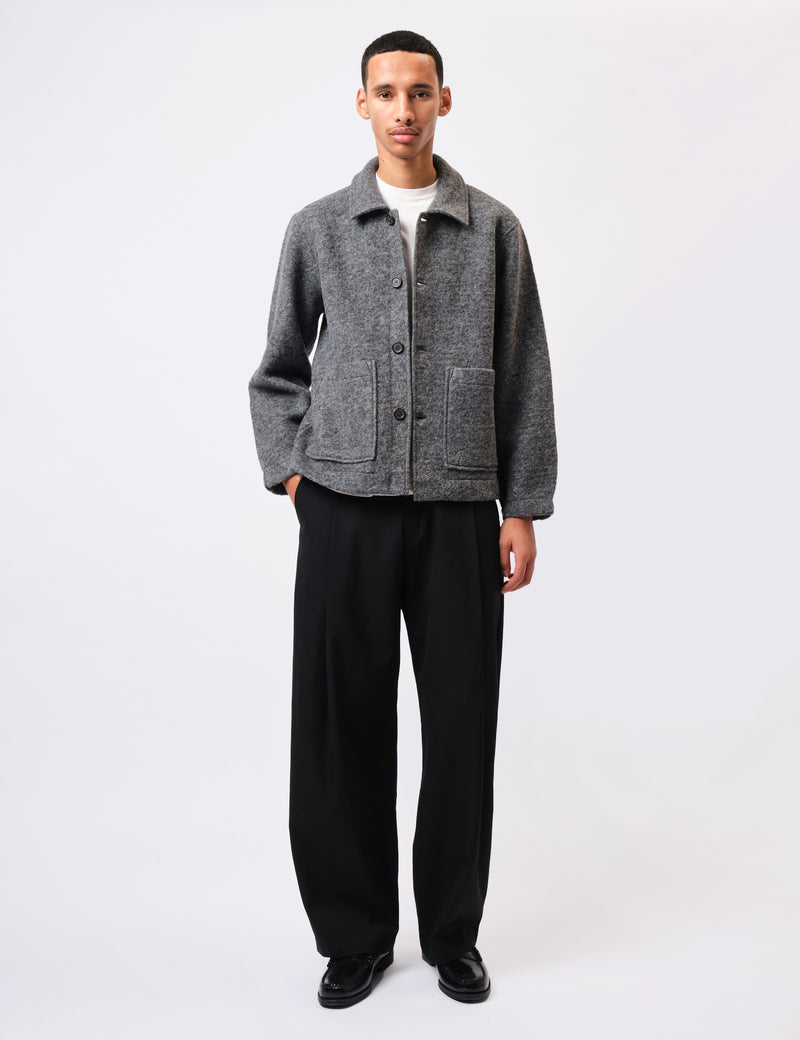 Universal Works Rams Jacket (Wool Fleece) - Grey Marl