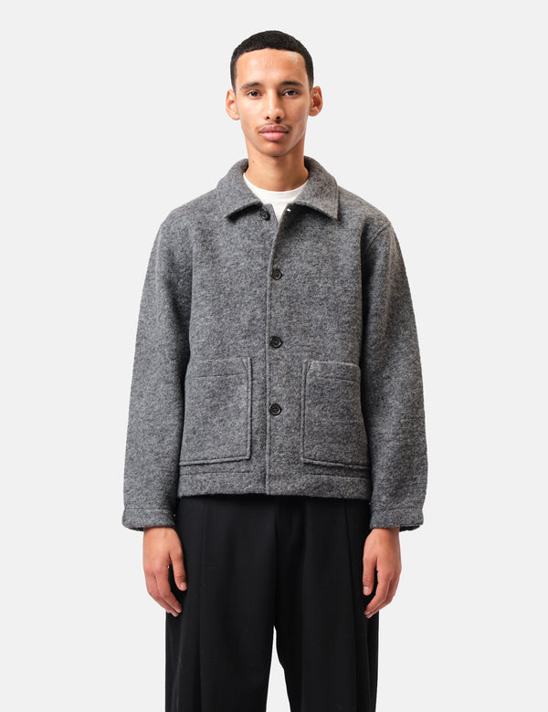 Universal Works Rams Jacket (Wool Fleece) - Grey Marl