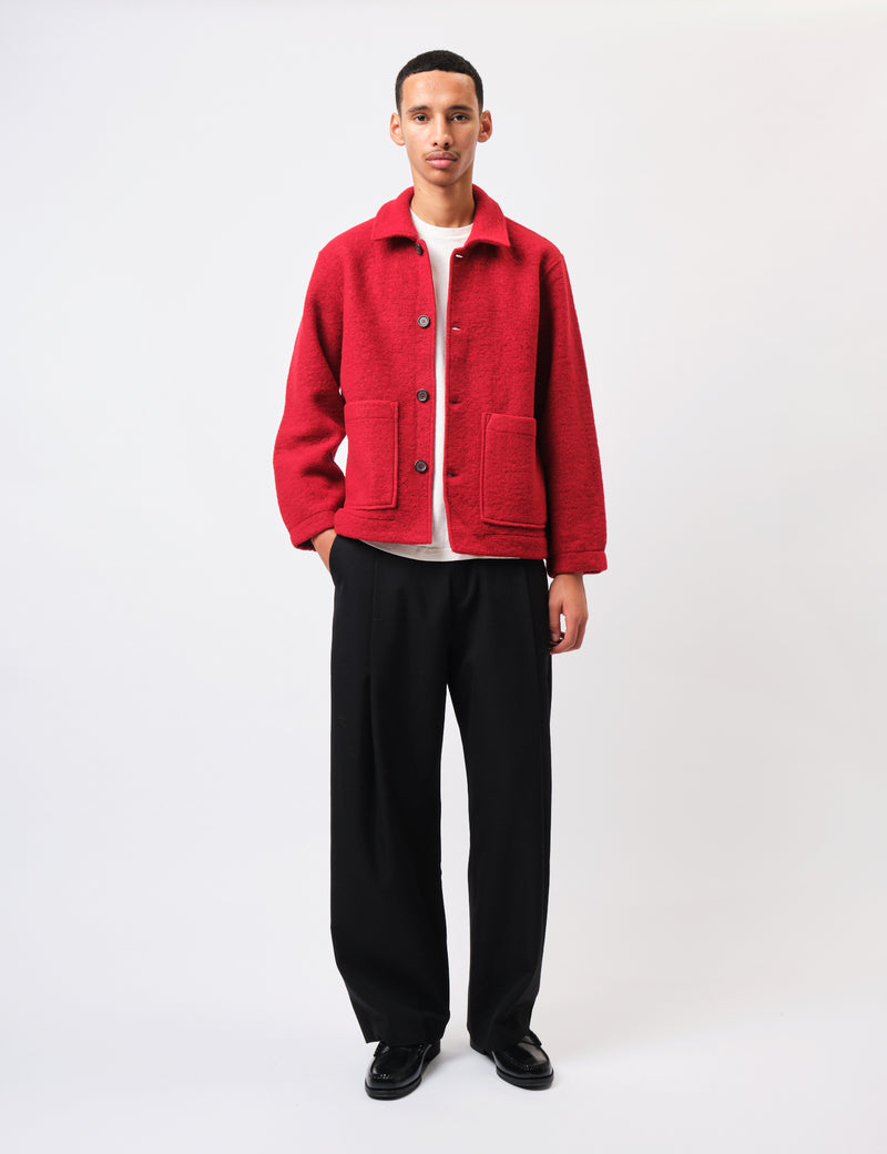 Universal Works Rams Jacket (Wool Fleece) - Red