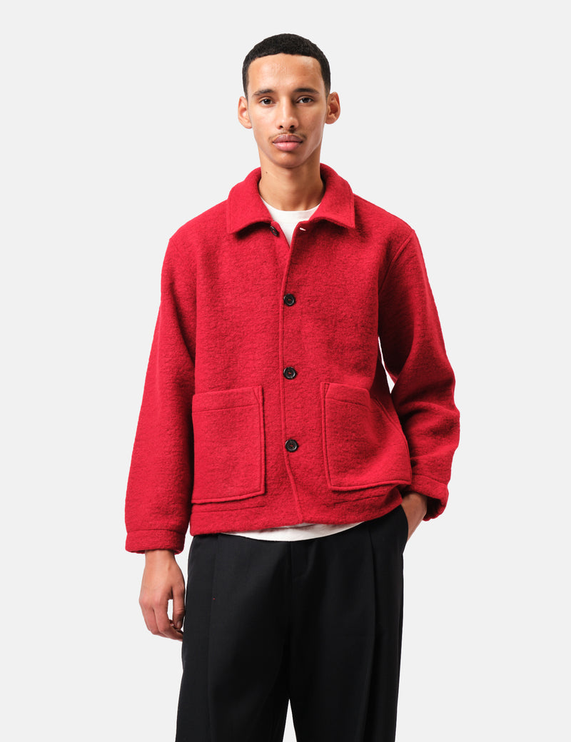 Universal Works Rams Jacket (Wool Fleece) - Red