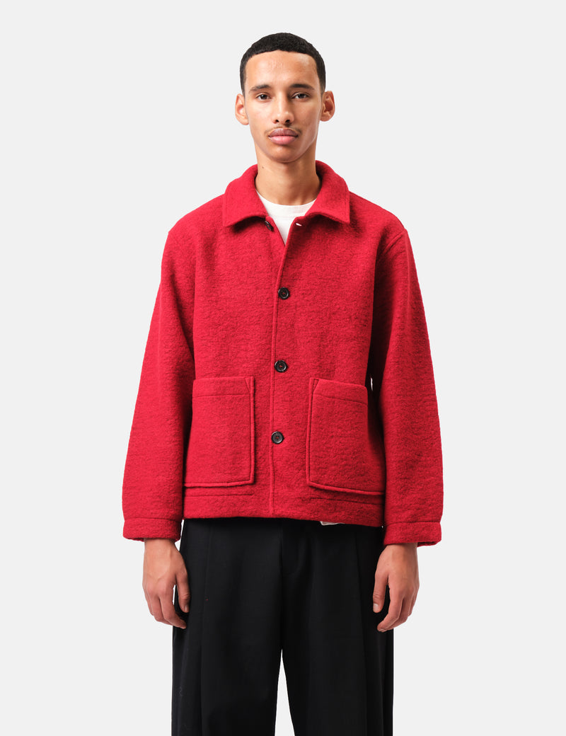 Universal Works Rams Jacket (Wool Fleece) - Red