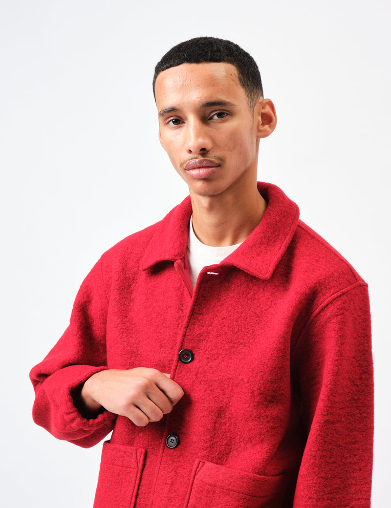 Universal Works Rams Jacket (Wool Fleece) - Red