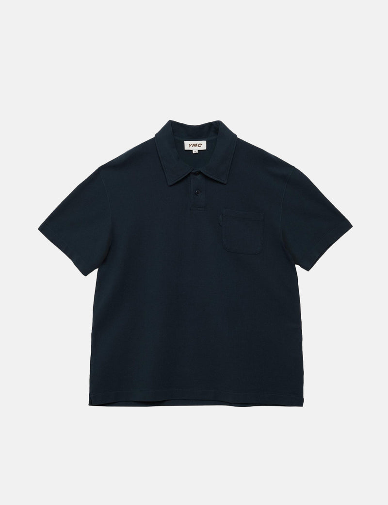 YMC Earth Polo T-Shirt (Organic) - Navy Blue