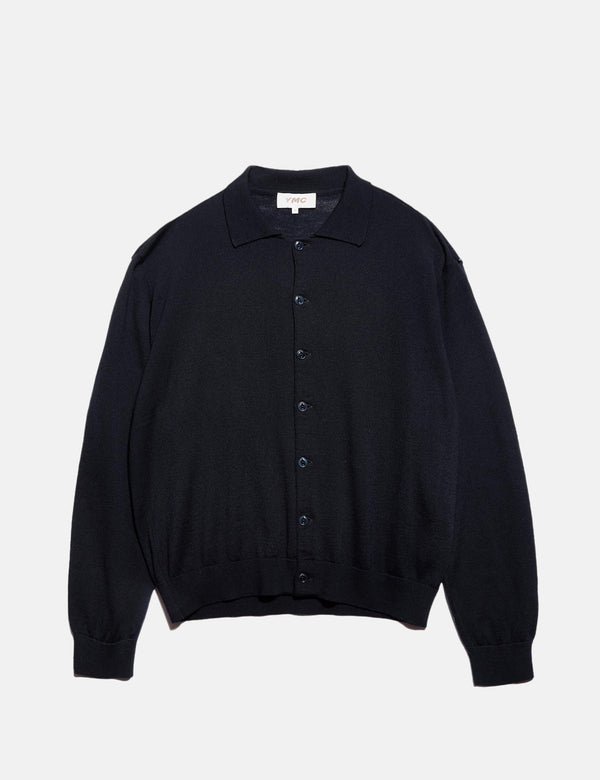 YMC Rat Pack Cardigan (Organic) - Navy Blue