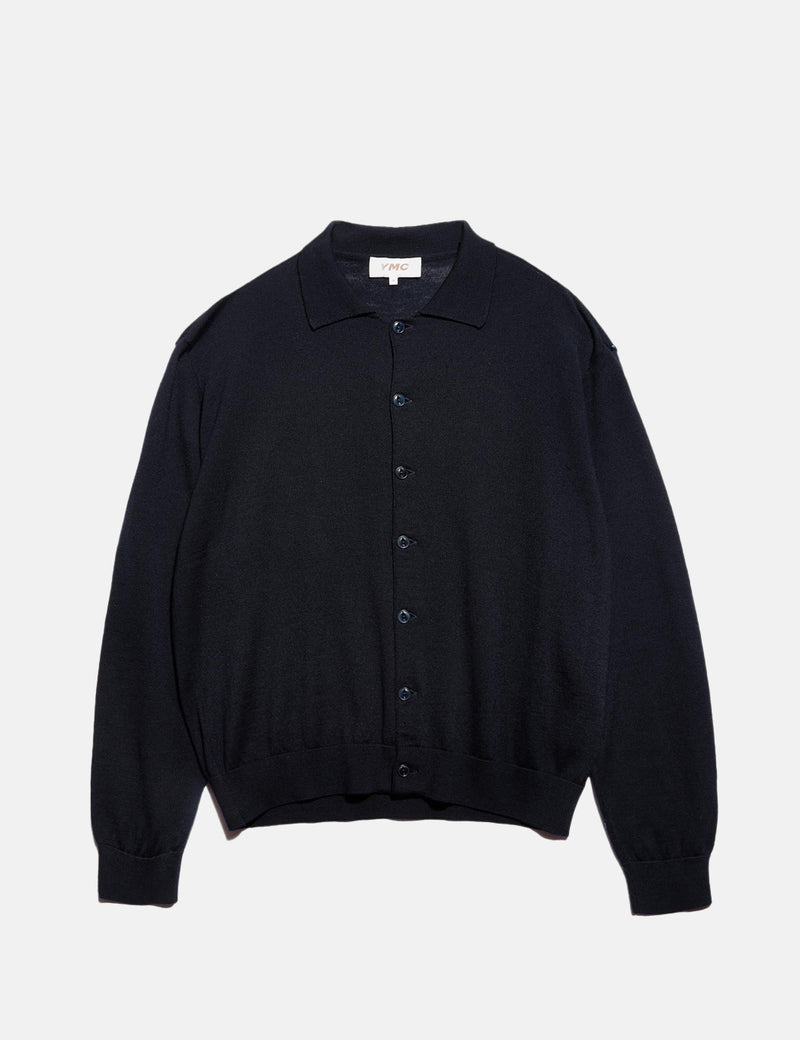 YMC Rat Pack Cardigan (Organic) - Navy Blue