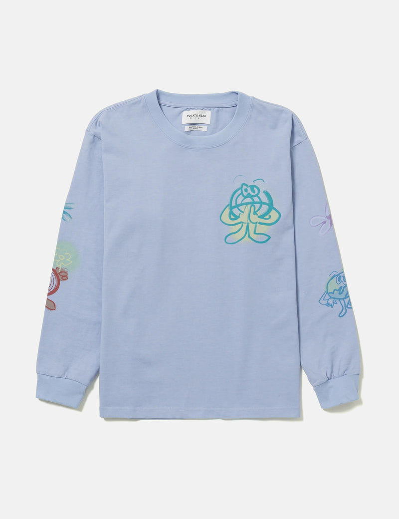 Potato Head Eco Friends-Bli Made Long Sleeve T-Shirt - Watery Blue