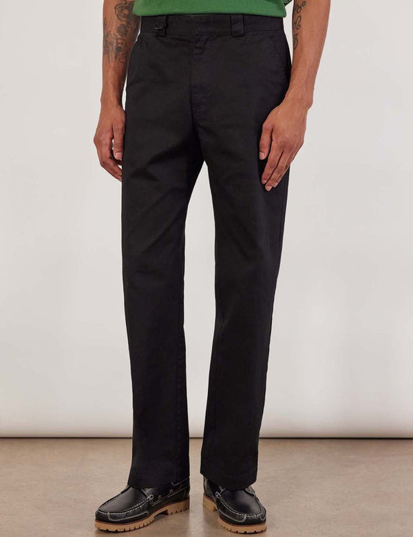 Percival Stay Press Auxiliary Trousers (Cotton Twill Canvas) - Black