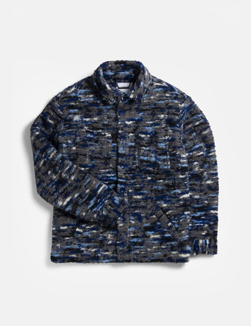 Percival Blanket Overshirt (Wool) - Blue