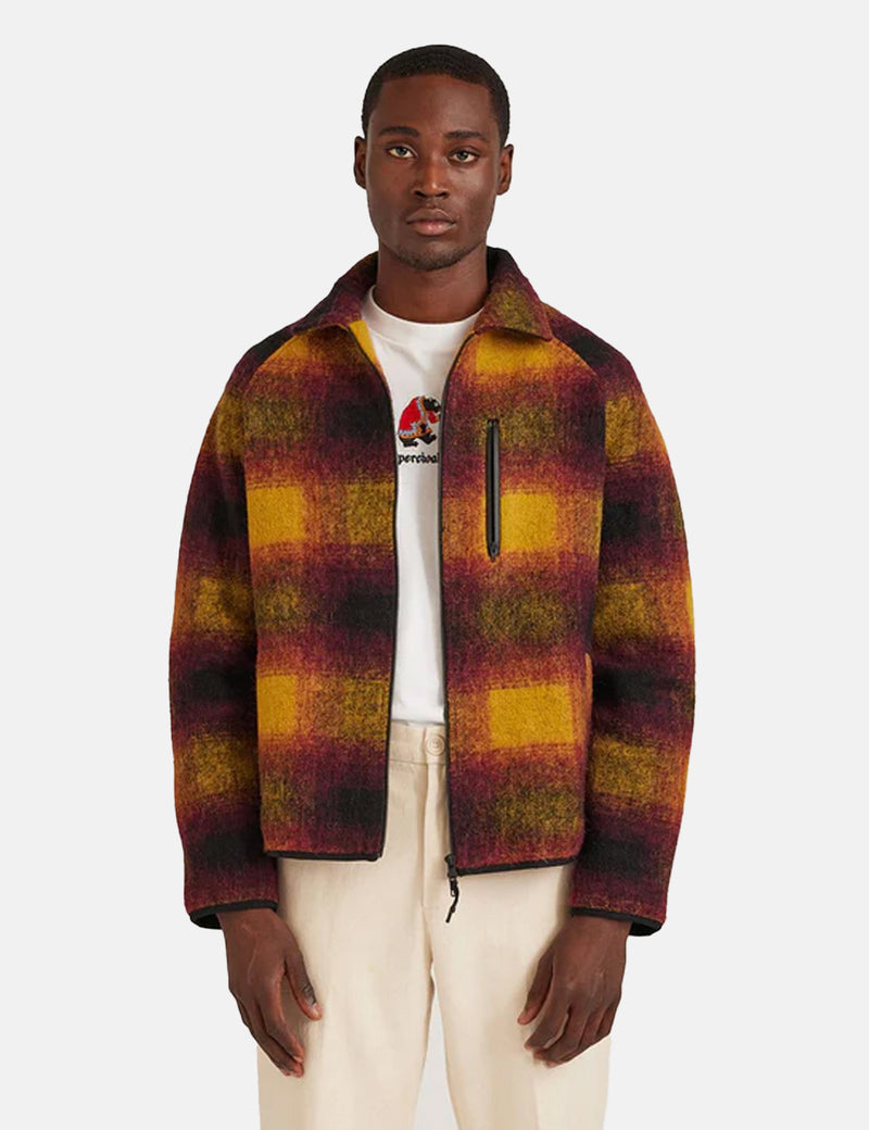 Percival Check Fleece Jacket Wool Yellow Multi I Article