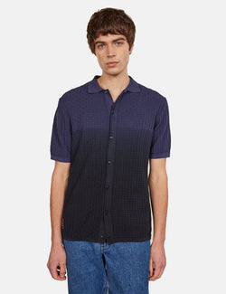 Percival Dip Dab Knitted Shirt (Organic Cotton) -  Blue