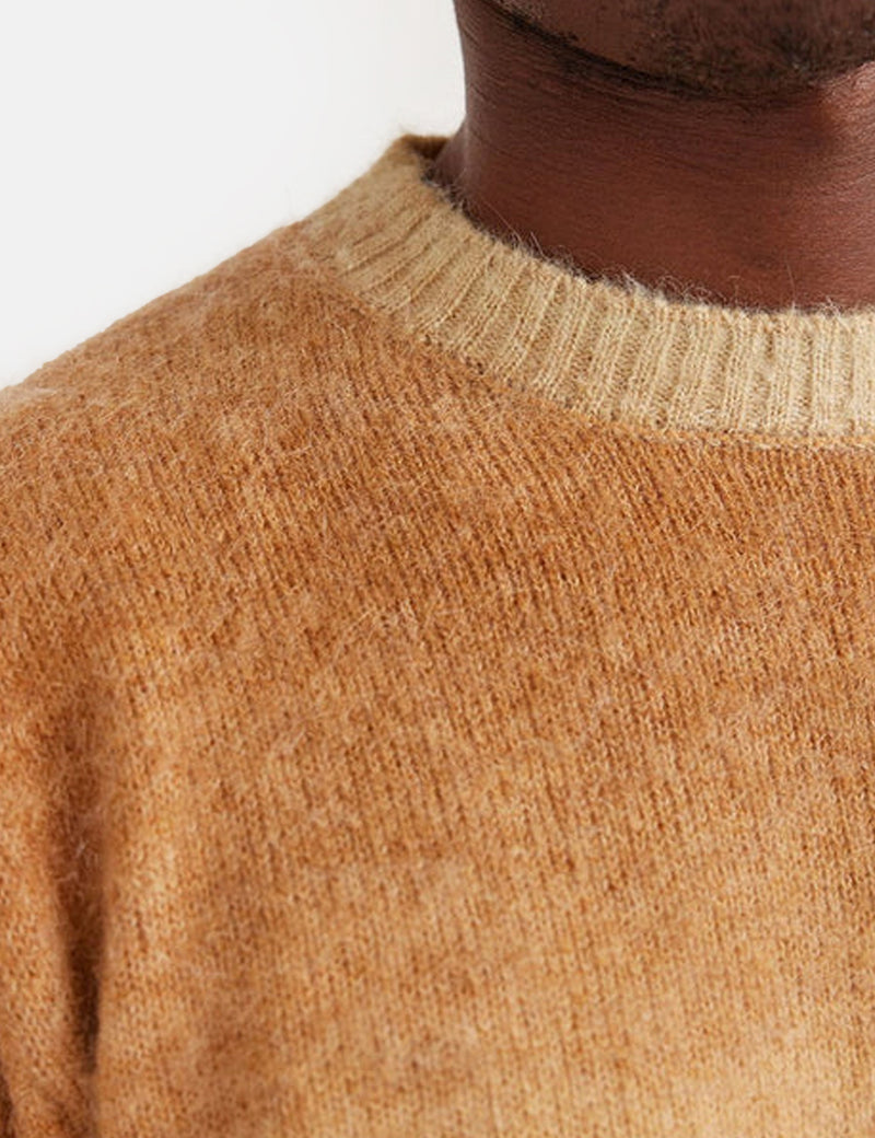 Percival Deku Gradient Crewneck Sweatshirt Mohair Tan Brown I Article