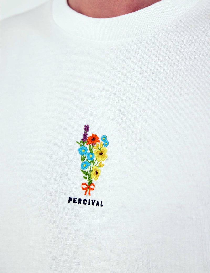 Percival Bouquet Oversized Auxiliary T Shirt (Organic Cotton) - White