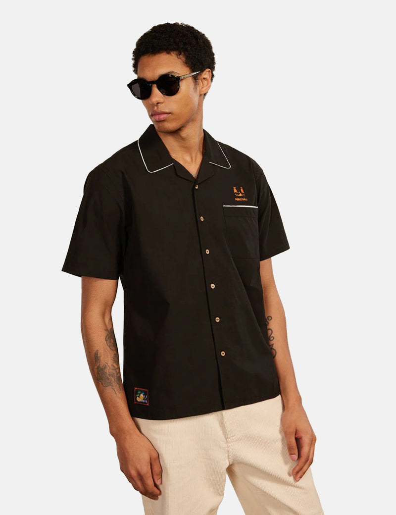 Percival PerciCo Bowling Shirt (Cotton) -  Black