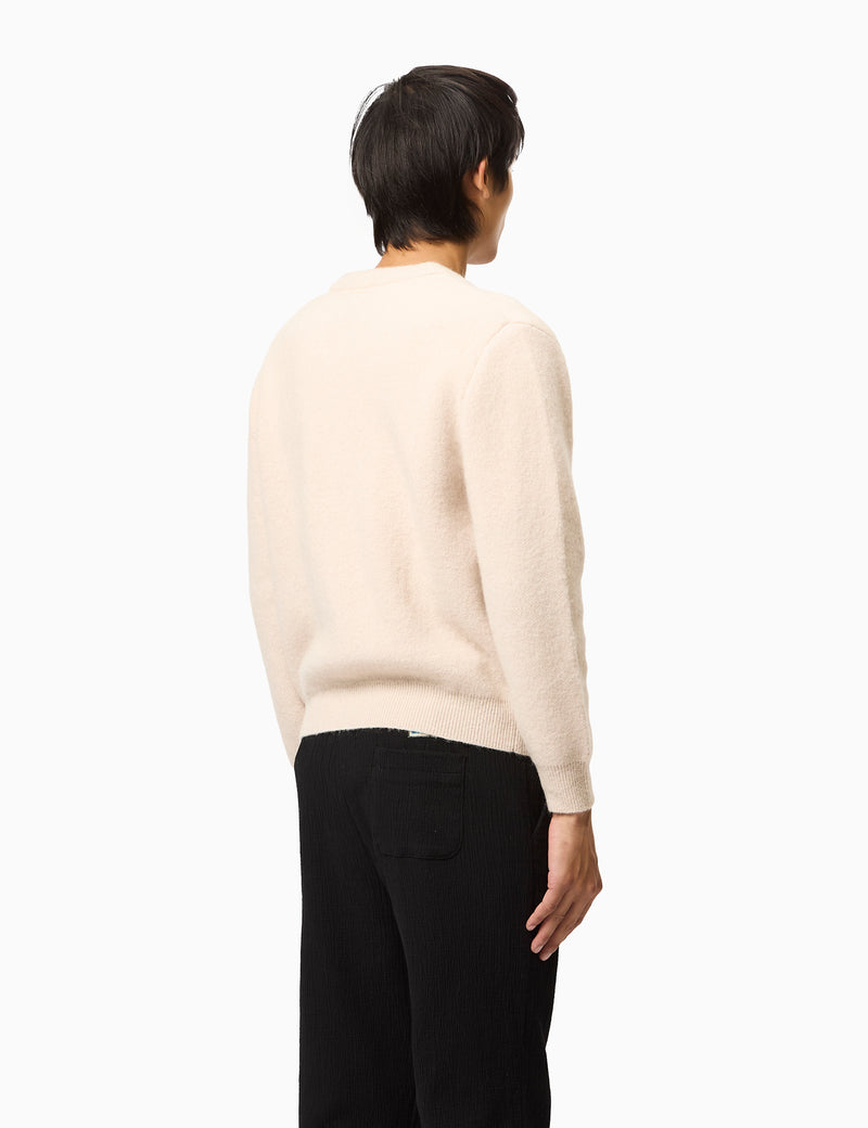 Percival White Glove Knitted Cardigan (Mohair) - Ecru