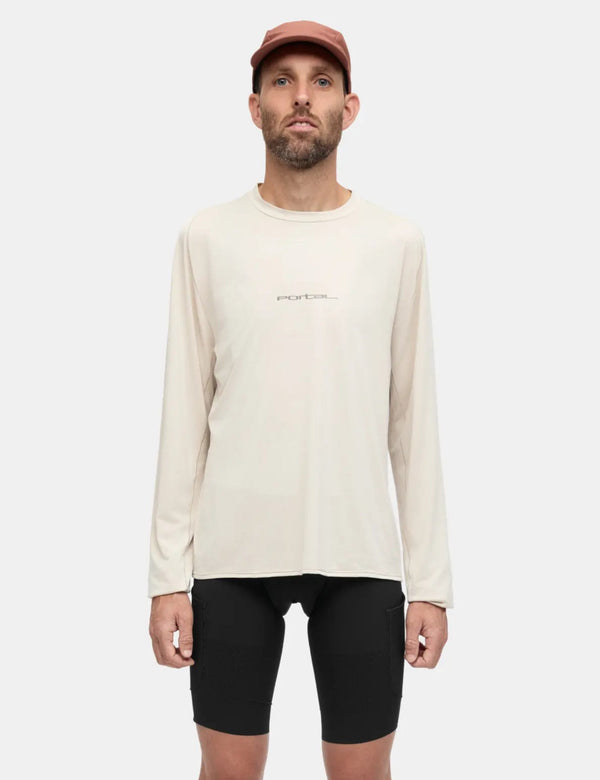Portal Lateral Peak Long Sleeve T-Shirt - Bone White