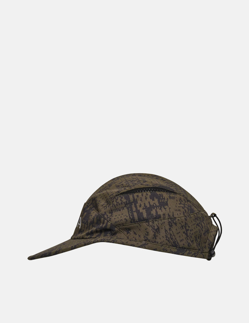 ROA Bri Melted Print Open Weave Cap - Dark Olive