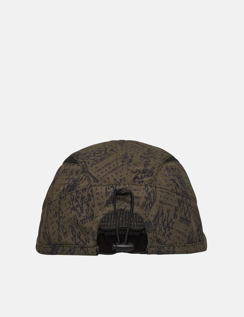 ROA Bri Melted Print Open Weave Cap - Dark Olive