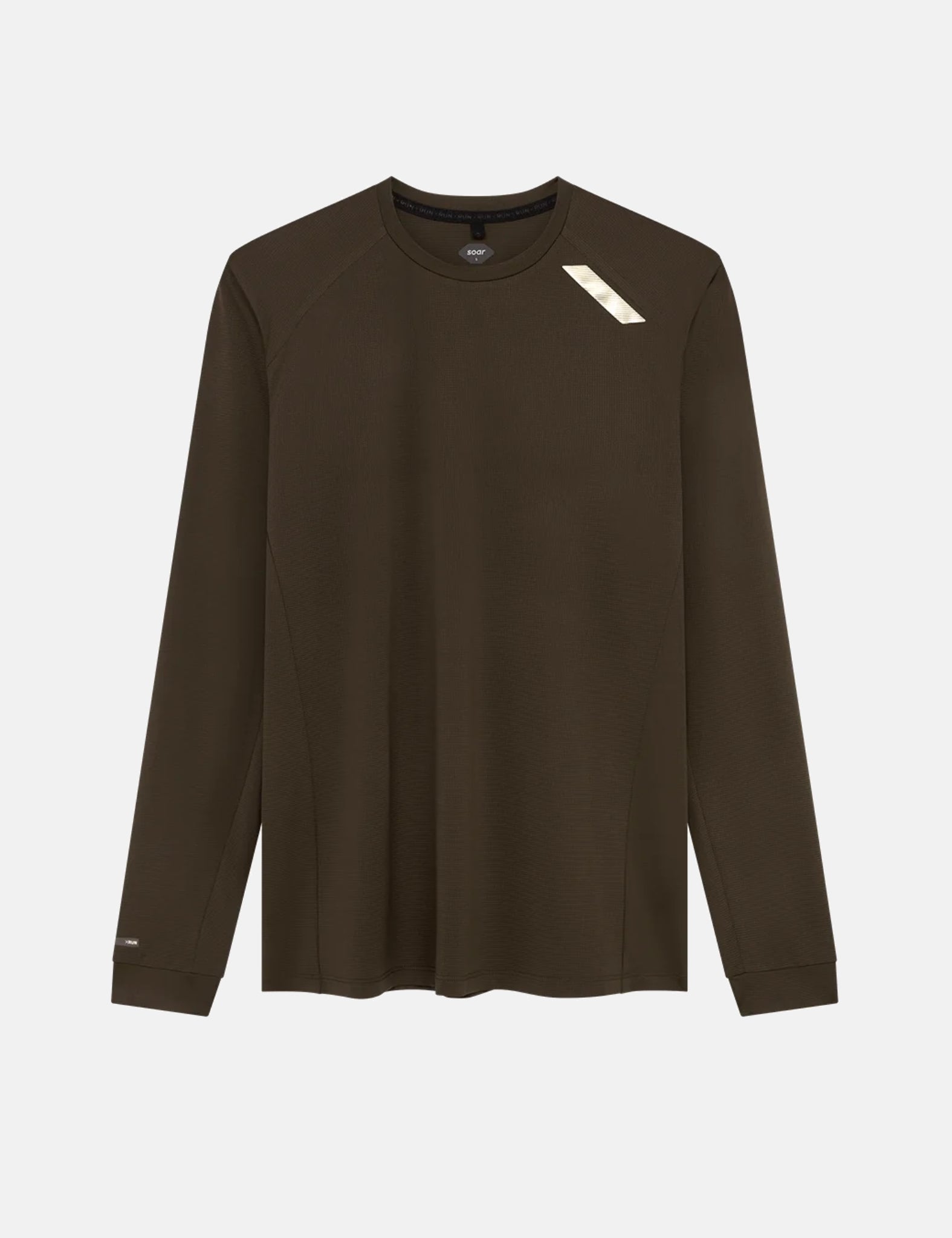 Soar Running Long Sleeve Tech T-Shirt - Dark Brown | Article.