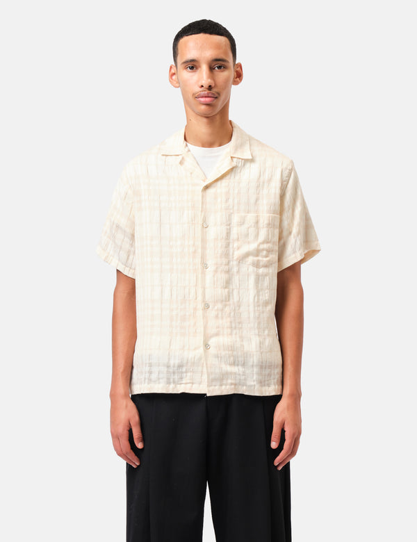Portuguese Flannel Malcom Short Sleeve Shirt - Ecru