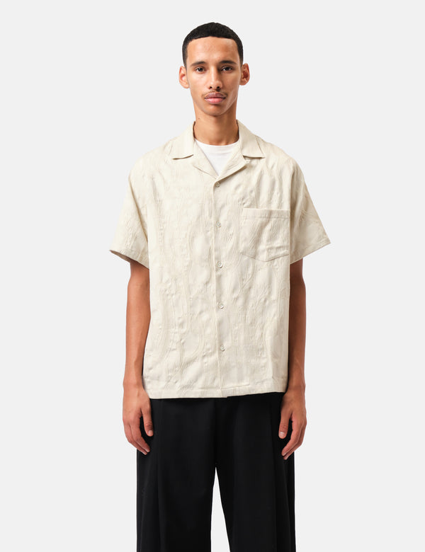 Portuguese Flannel Summer Paisley Short Sleeve Shirt - Saut Ecru