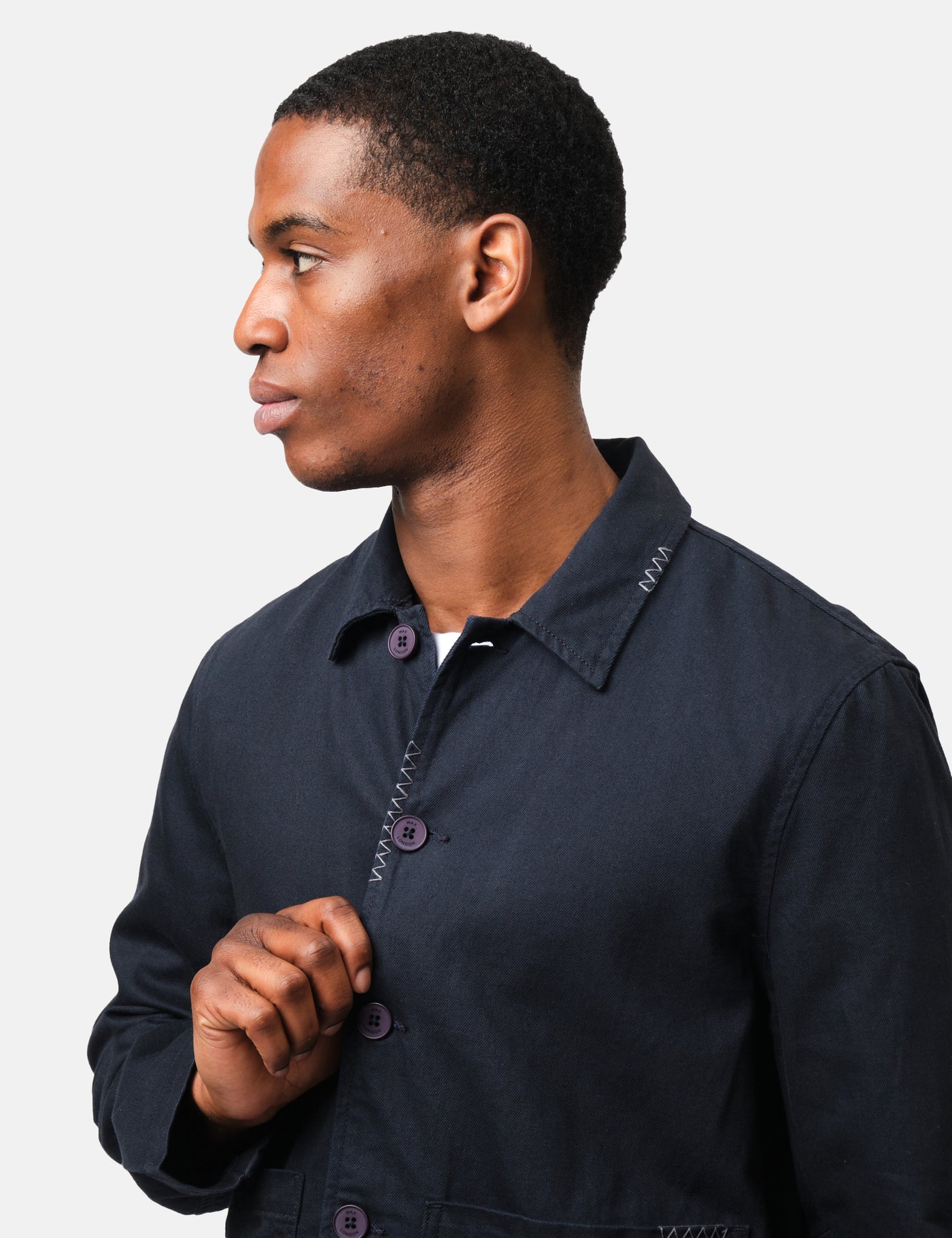 Wax London Mews Jacket (Cotton Linen Twill) - Navy Blue | Article.