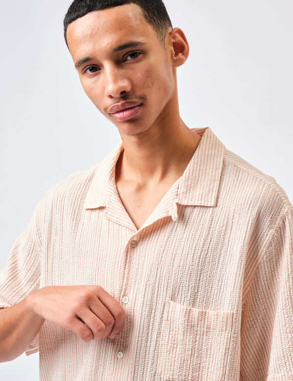 La Paz Vitória Caribean-Style Stripe Shirt - Clay